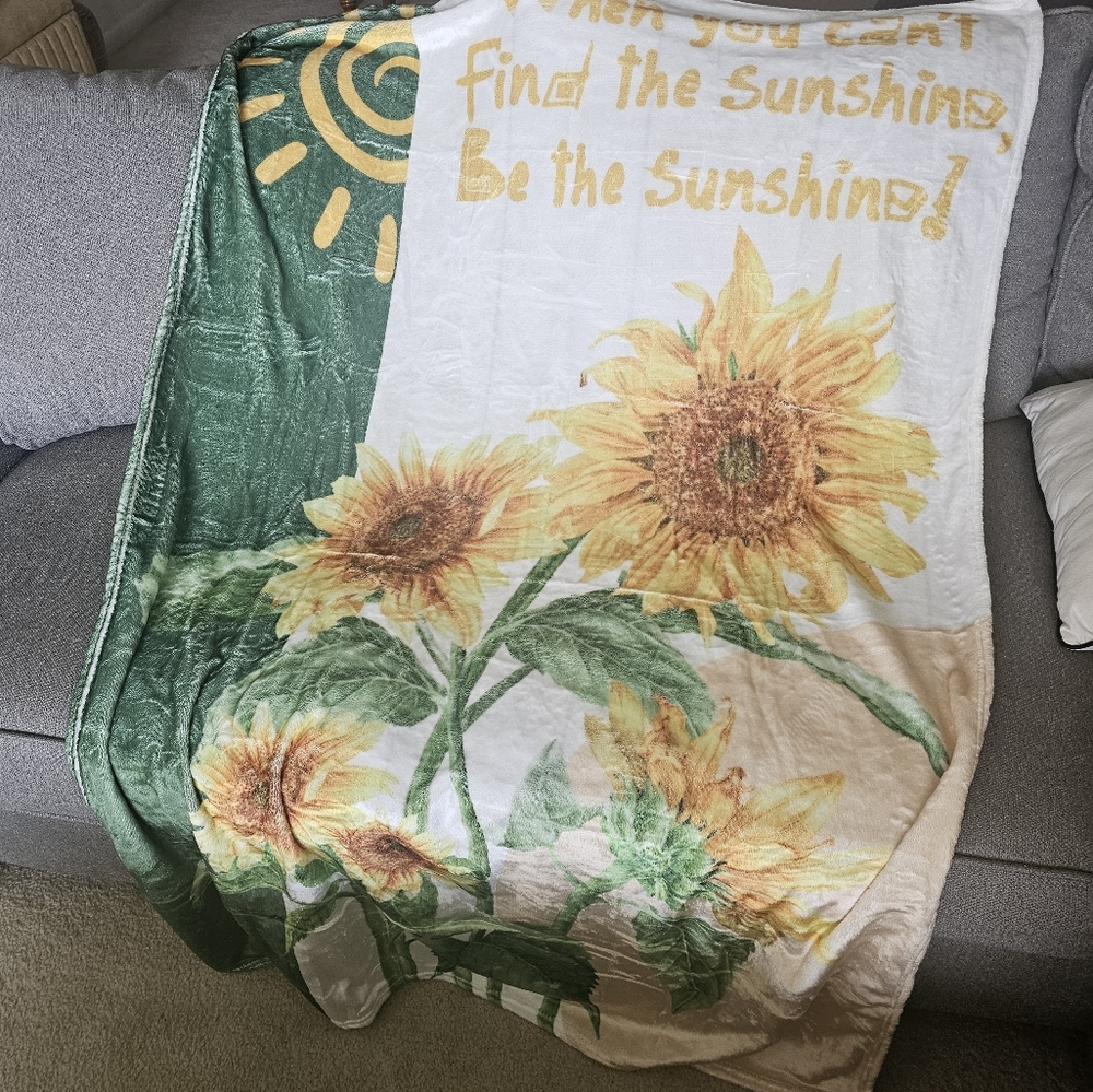 Sunshine blanket with sunflowers